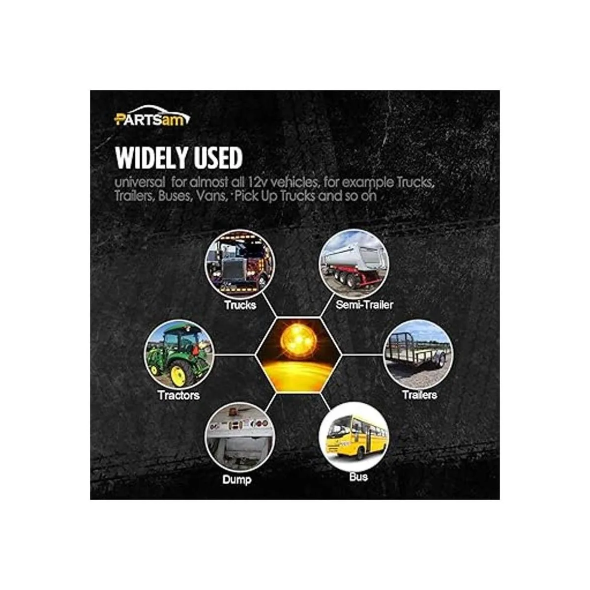 Partsam 2 remolques de luz LED ámbar de 2 pulgadas_3