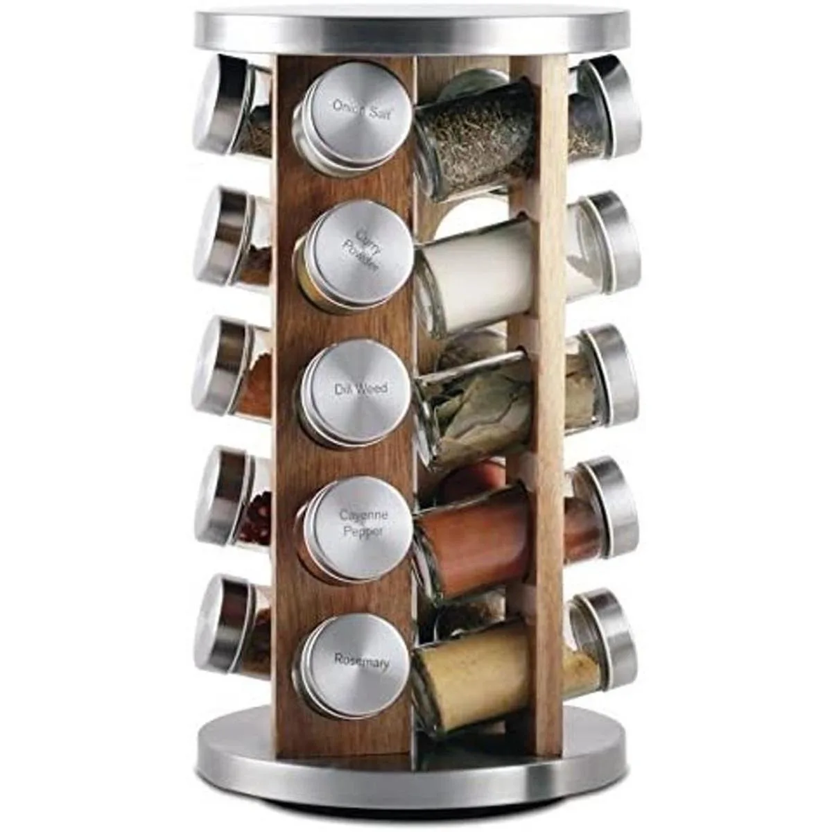 Orii Organizador de especias de 20 tarros en madera de_1