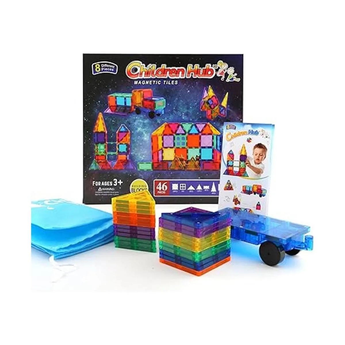 Children Hub Juego de 46 azulejos magnéticos Bloques de_5