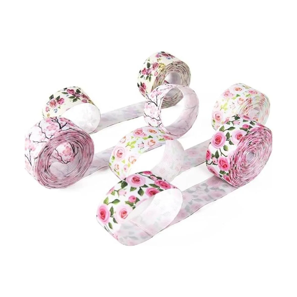 Cinta de grogrén impresa con flores florales 1 pulgada de_4