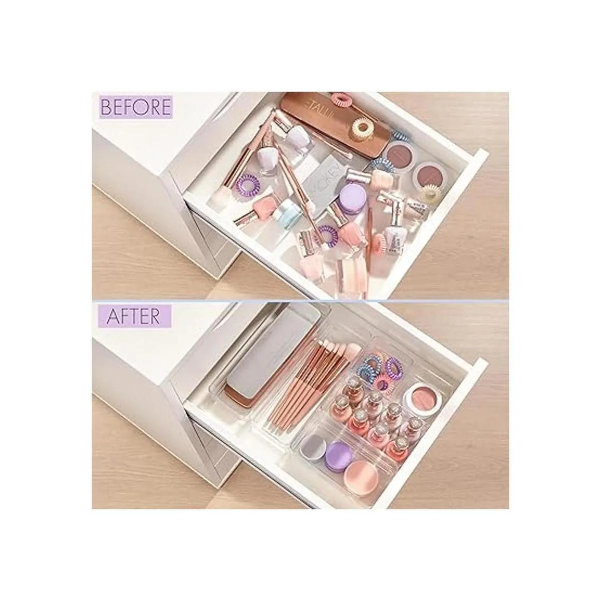 Organizadores de plástico transparente para maquillaje_3
