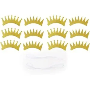 Amybasic 12 piezas Sombreros dorados de corona de_3