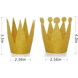 Amybasic 12 piezas Sombreros dorados de corona de_2