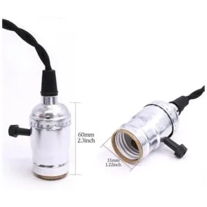 Swpeet Cable de luz colgante vintage con 4 tomas de luz_3