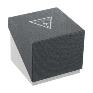 GUESS Reloj rectangular de acero inoxidable de 1.378 in_3