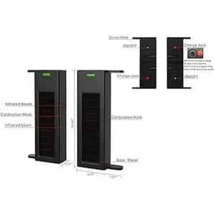 HTZSAFE Sensor fotoeléctrico solar inalámbrico de 2 haces_3