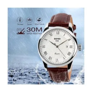 Reloj de cuarzo para hombre con correa de piel analógico_5