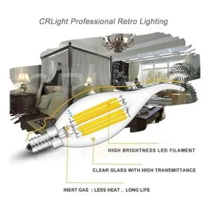 CRLight Bombilla LED de 6 W 3200 K color blanco suave_2