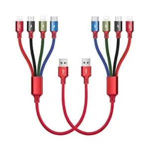 Cable de carga múltiple corto 3A Minlu 4 en 1 cable de_1