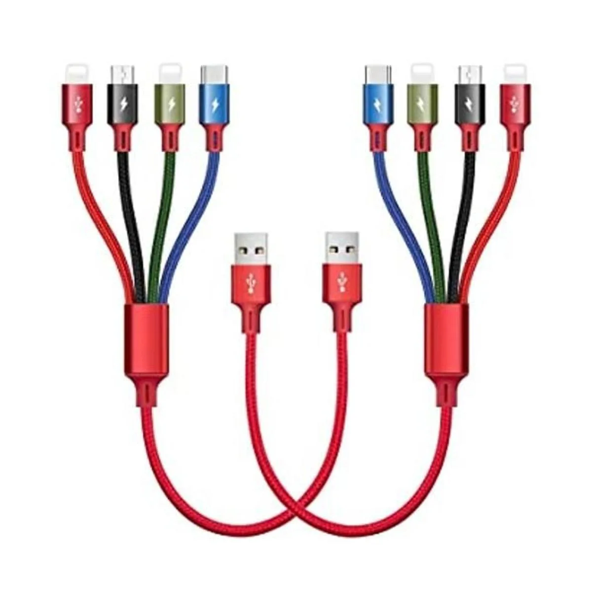Cable de carga múltiple corto 3A Minlu 4 en 1 cable de_1