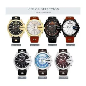 Curren Relojes de lujo para hombre correa de cuero de_6