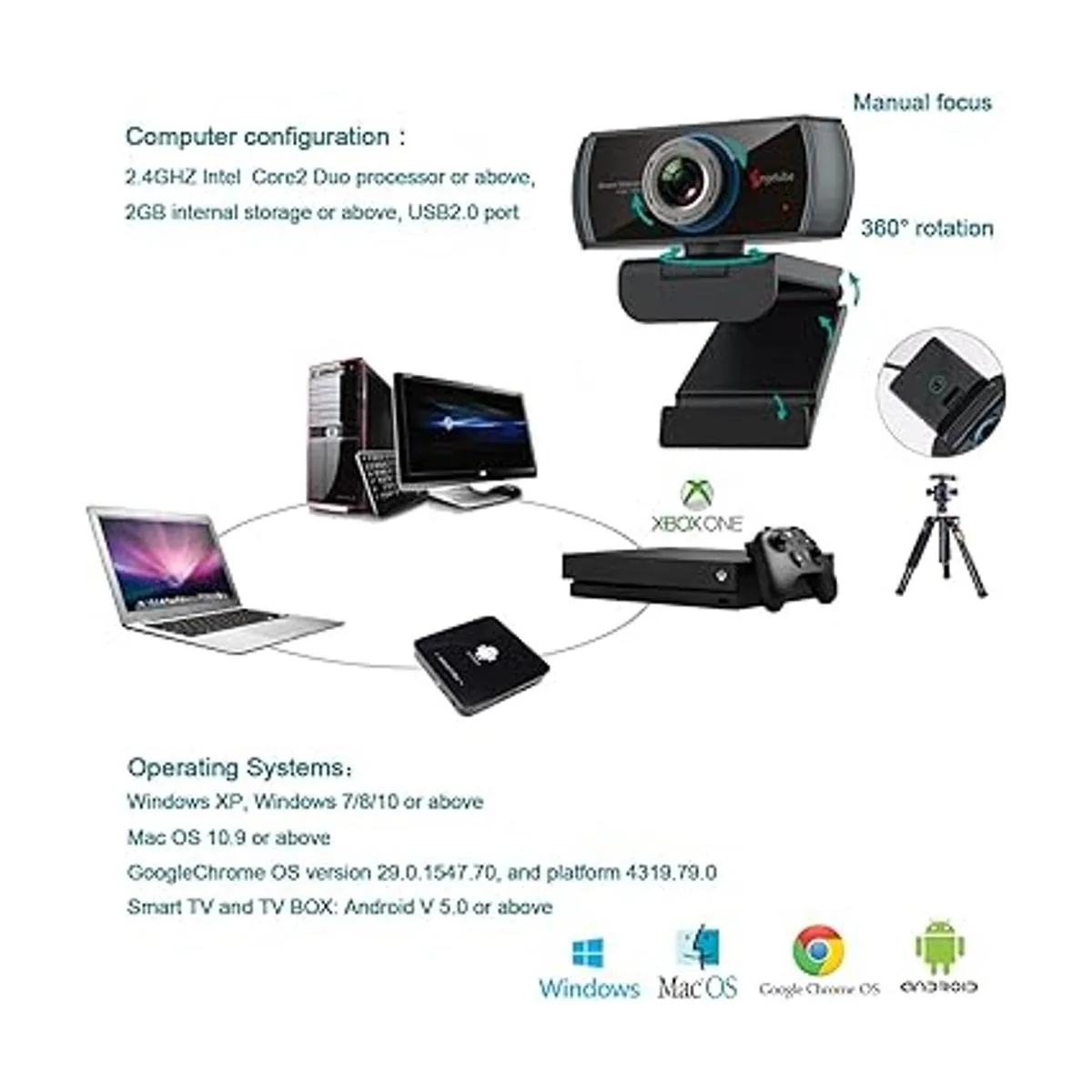 Cámara web PC 1080P con micrófono. Cámara USB para_2