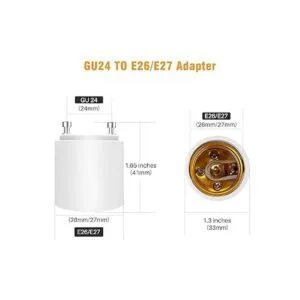JACKYLED Adaptador GU24 a E26 E27 paquete de 8 unidades_4