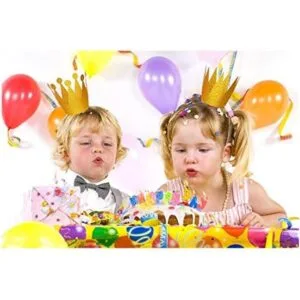 Amybasic 12 piezas Sombreros dorados de corona de_4