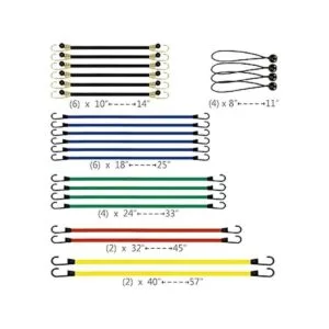 EFFICERE Mejor elección Surtido de 24 cuerdas elásticas_2