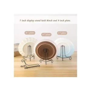 Soporte tipo caballete de hierro negro para platos como_4