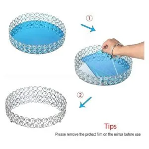 Feyarl Bandeja de maquillaje de cristal para cosméticos y_3