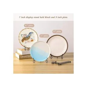 Soporte tipo caballete de hierro negro para platos como_3