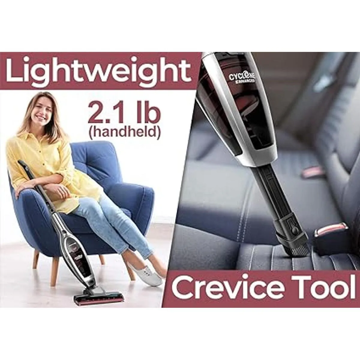 ROOMIE TEC Aspiradora inalámbrica aspiradora de mano 2 en_4