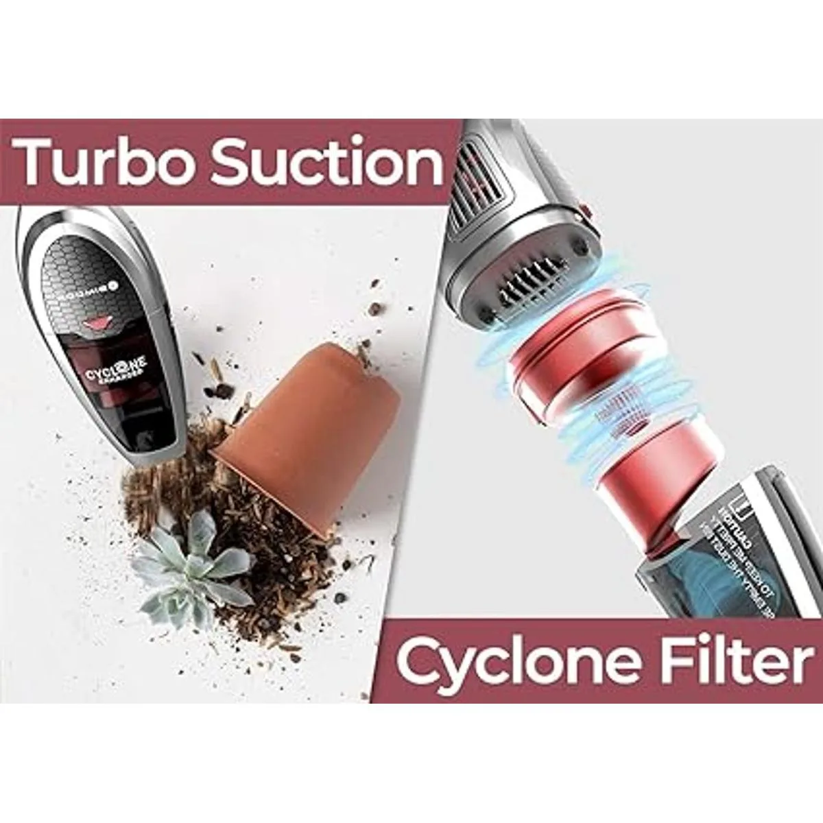 ROOMIE TEC Aspiradora inalámbrica aspiradora de mano 2 en_3