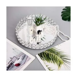 Feyarl Bandeja de maquillaje de cristal para cosméticos y_5