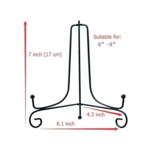 Soporte tipo caballete de hierro negro para platos como_2