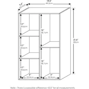 Furinno Luder Estantería para libros 5 cubos color blanco_2