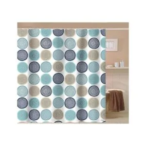 Sunlit Cortina de ducha de tela artística de madera con_2