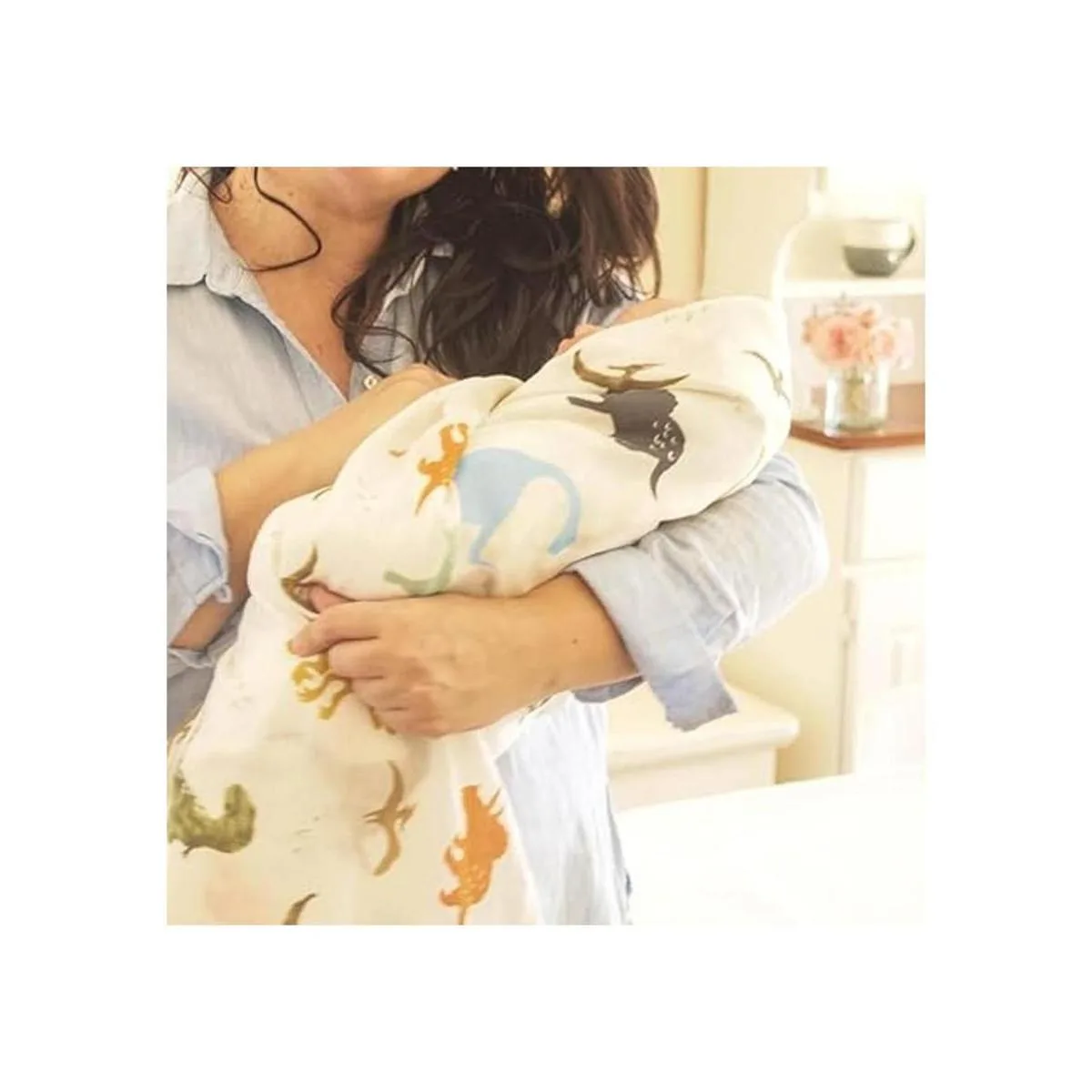 Aenne Baby Manta de muselina para bebé con estampado de_4