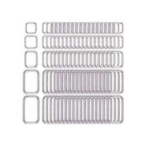Swpeet 100 anillos rectangulares de metal surtidos_1