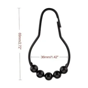 Amazer Anillos de cortina de ducha negros ganchos de_6