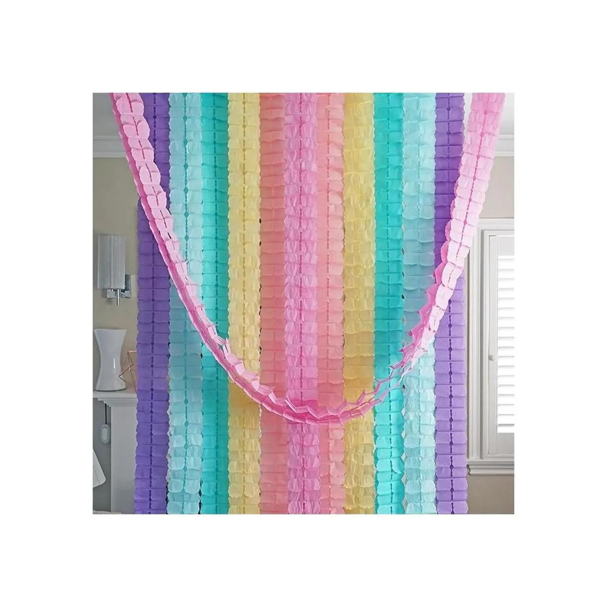 Serpentinas colgantes de papel de seda de cuatro hojas 3D_2