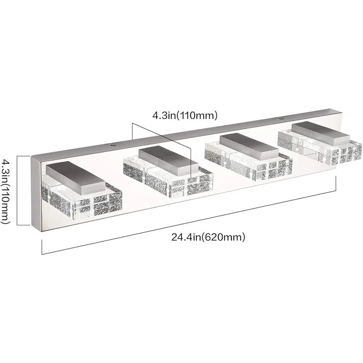 SOLFART 3 luces LED regulables para baño espejo de baño_5