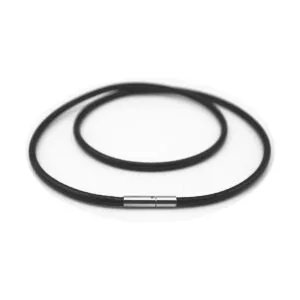 Glory Qin Cadena de cordón de cuero de seda negra de 0.118_1