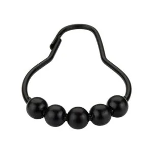 Amazer Anillos de cortina de ducha negros ganchos de_2