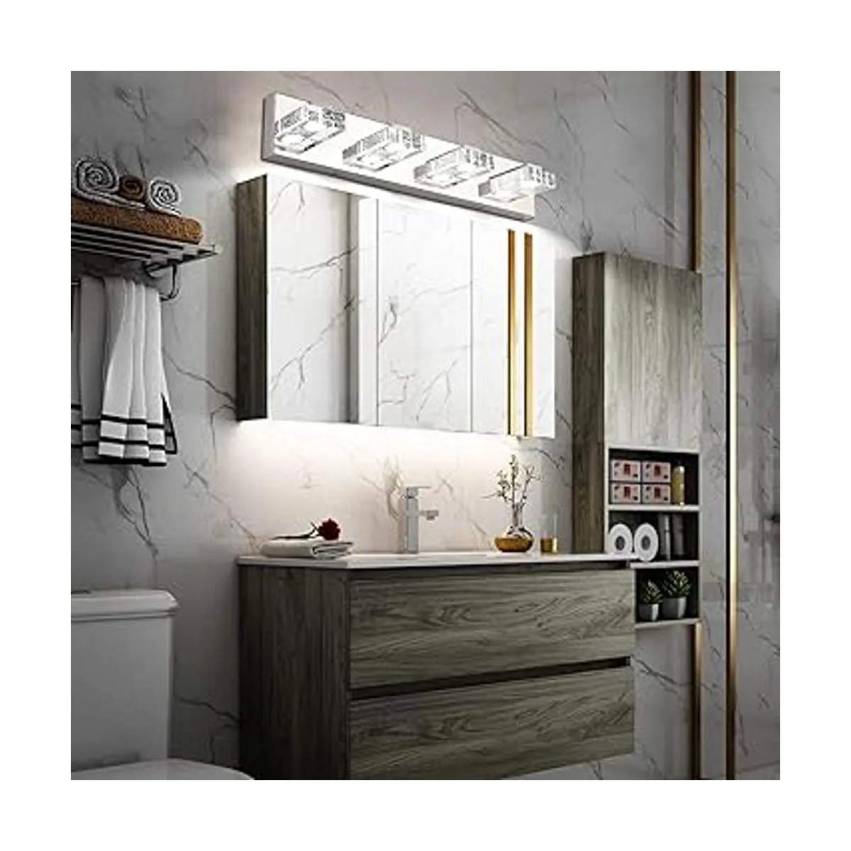SOLFART 3 luces LED regulables para baño espejo de baño_2