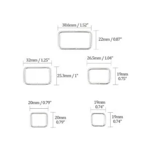 Swpeet 100 anillos rectangulares de metal surtidos_2