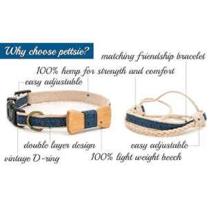 Pettsie Collar de perro a juego con pajarita y pulsera de_2