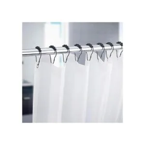Amazer Anillos de cortina de ducha negros ganchos de_3