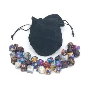 Juego de dados poliédricos surtidos con bolsa de cordón_4