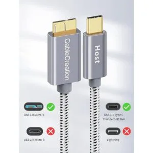CableCreation Cable de disco duro USB C de 3.3 pies cable_2