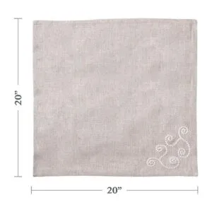 SARO LIFESTYLE Servilletas de mezcla de lino bordadas_4