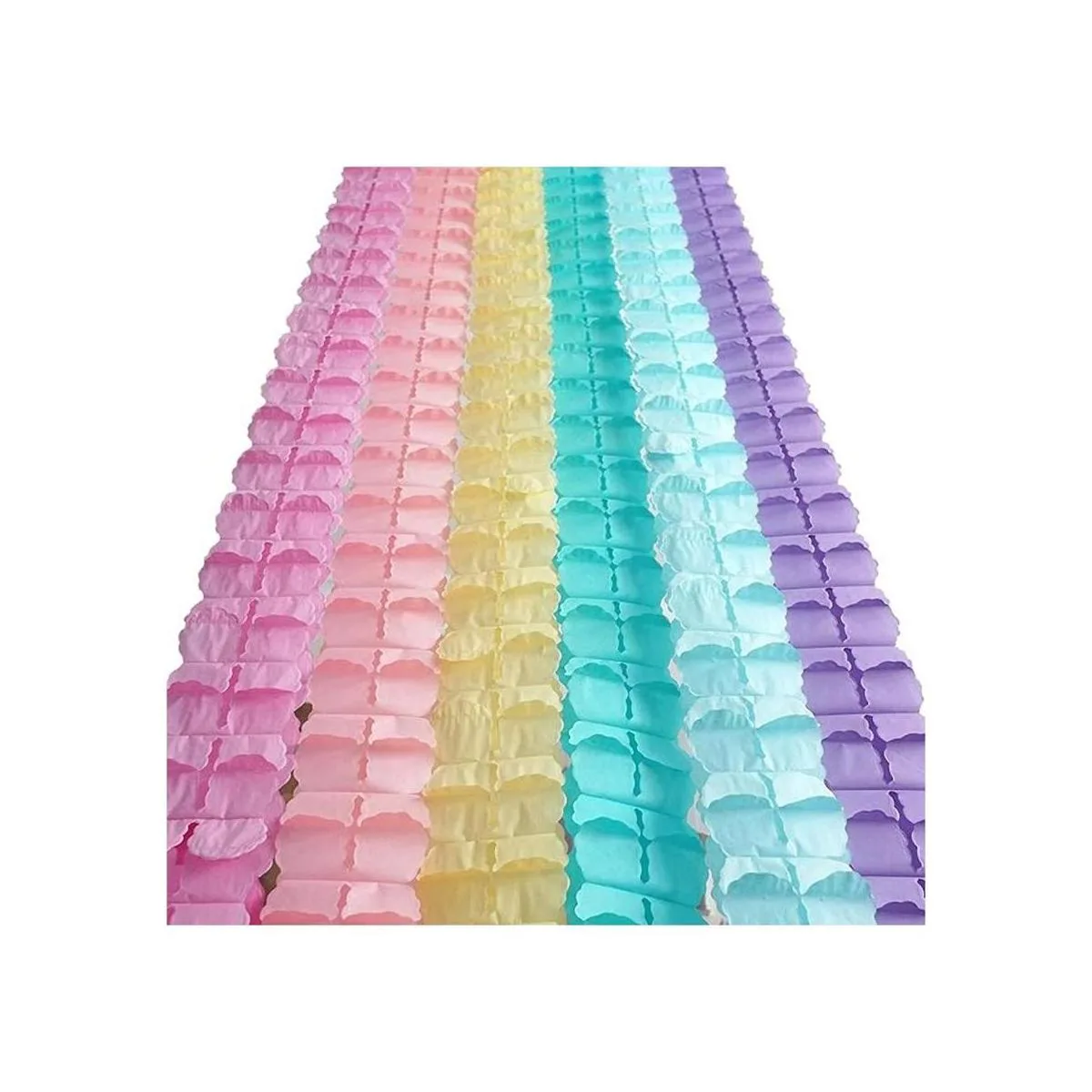 Serpentinas colgantes de papel de seda de cuatro hojas 3D_3