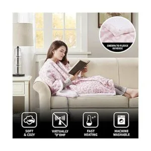 Cobija eléctrica Sherpa de Beautyrest suave con diseño_3