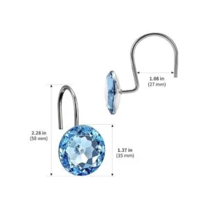 CHICTIE Ganchos de cortina de ducha azules anillos de_6
