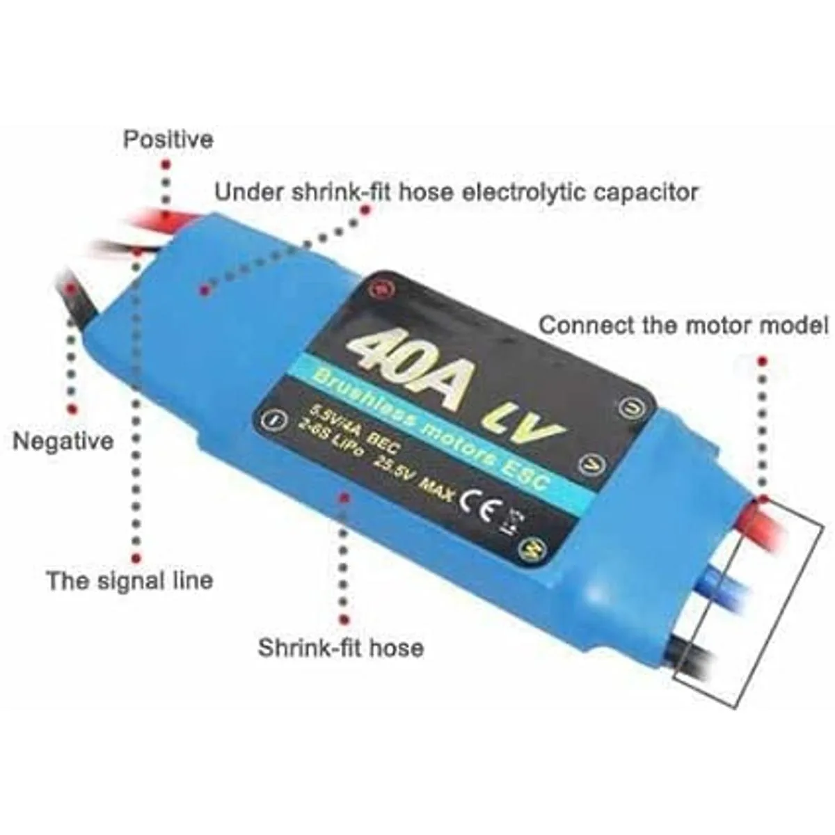 40A RC sin escobillas motor eléctrico controlador de_2
