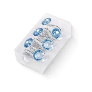 CHICTIE Ganchos de cortina de ducha azules anillos de_7