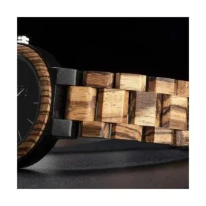 BOBO BIRD Reloj de cuarzo de madera con diseño de cebra_6