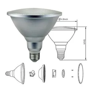Foco LED E27 PAR38 20W RGB Bombilla de color 16 colores_5