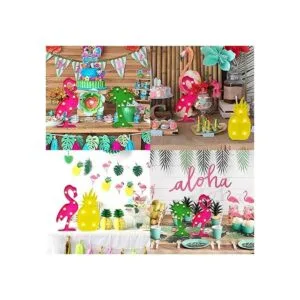 AceList Luau Decoraciones de fiesta de flamencos luces_2